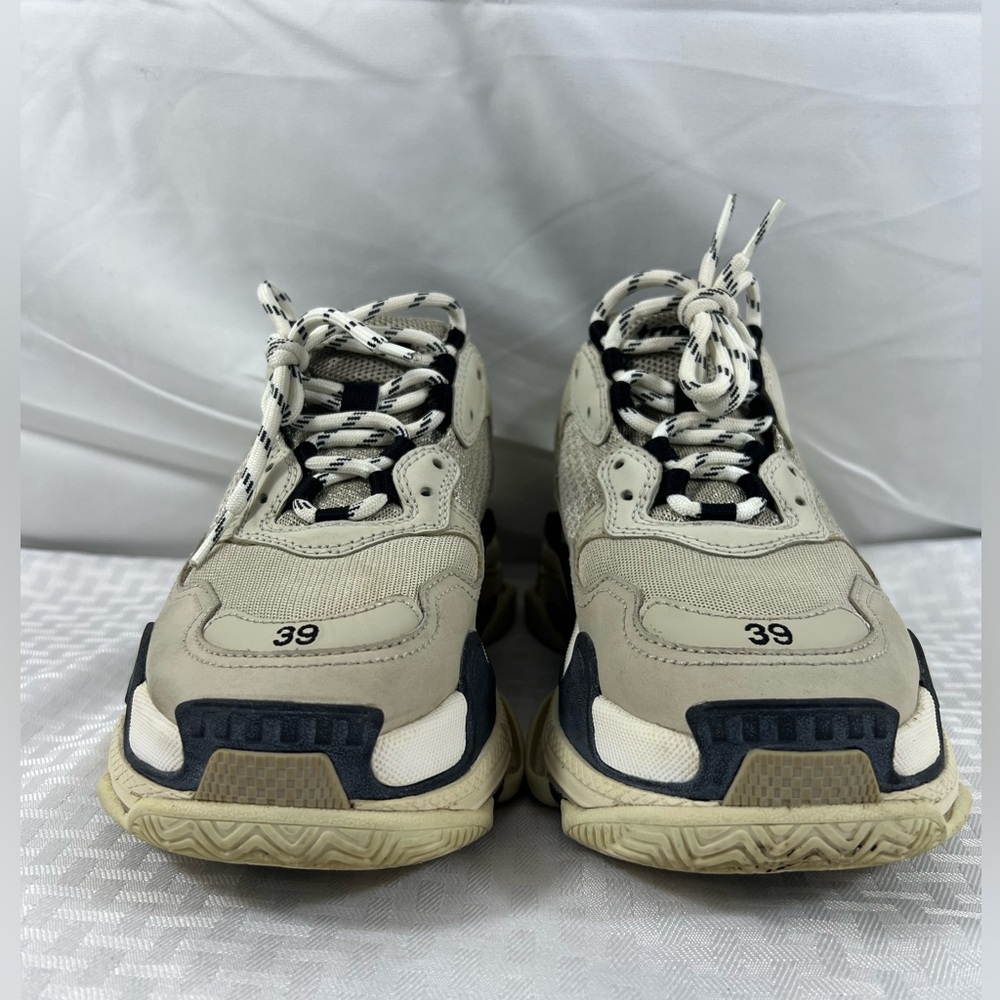 Balenciaga Triple S Beige Black Women’s 39 | Chunky Dad Shoes w/Dustie&laces - Picture 3 of 11